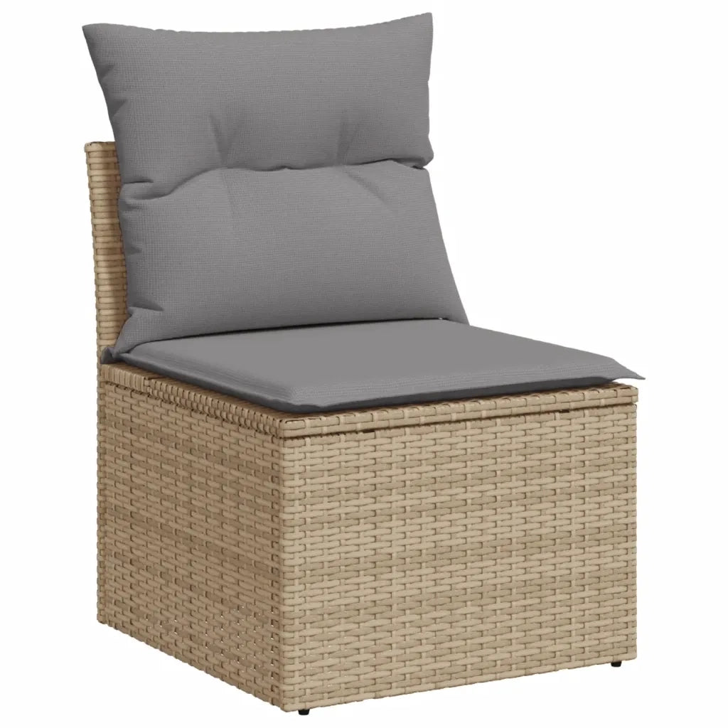 Set Divano da Giardino 6 pz con Cuscini Beige Misto Polyrattan 3256444