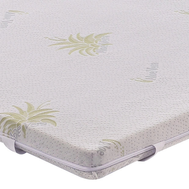 Topper Singolo 90x190 in memory foam 10 cm con rivestimento in aloe vera sfoderabile