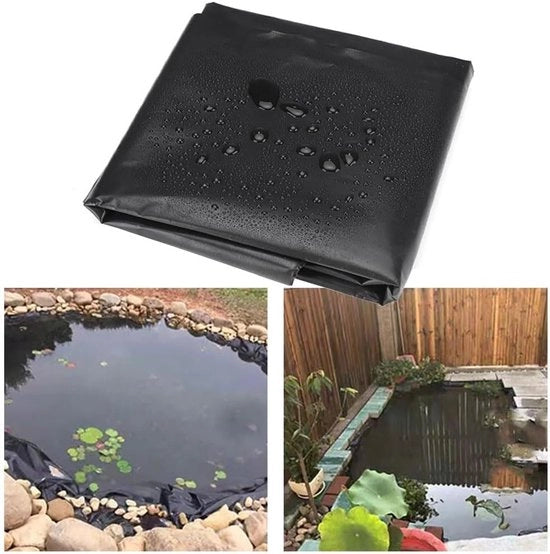 Foglia per laghetto 6 m x 8 m foglia per laghi esterni 0,20 mm spessore HDPE foglia flessibile pesante nera per laghi esterni architettura paesaggistica fontane e ruscelli correnti d'acqua