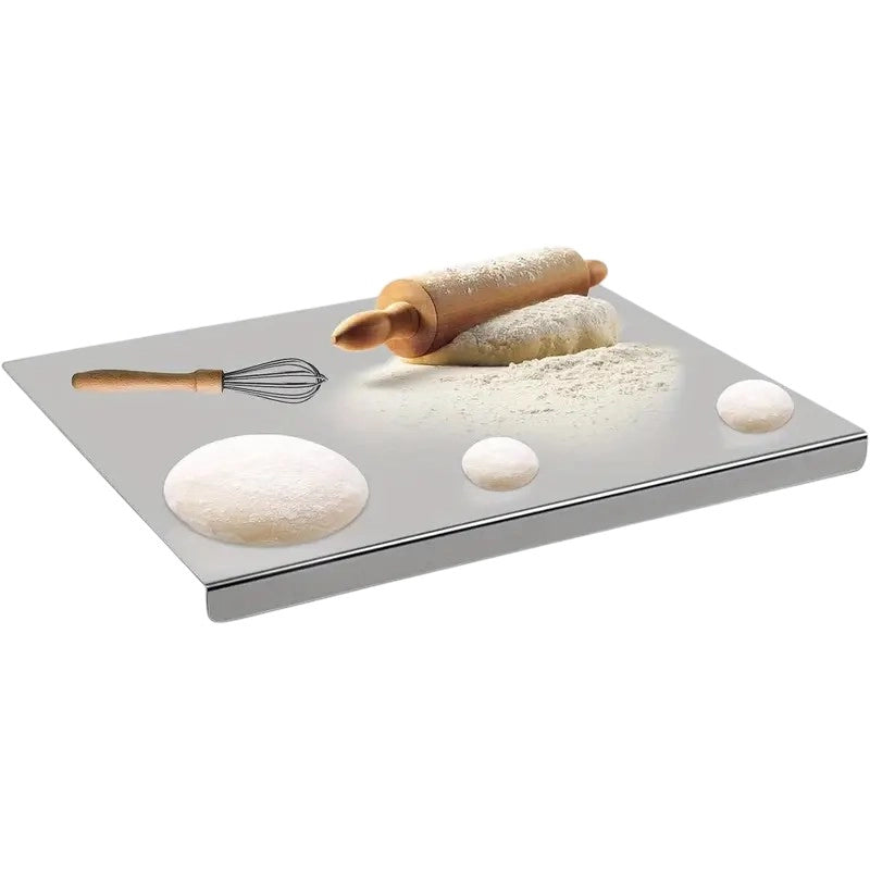 Spianatoia Tagliere in Acciaio Inox 304 per Impastare, con Tappeto Antiscivolo Omaggio 90x48 cm