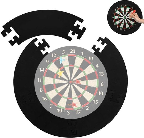 Dartboard Protezione con Illuminazione - Protezione per Dartboard - Protezione per Dart - Assorbimento del Rumore - Facile da Montare - Adatto per Dartboard Ø 45 cm - Protezione per Dartboard