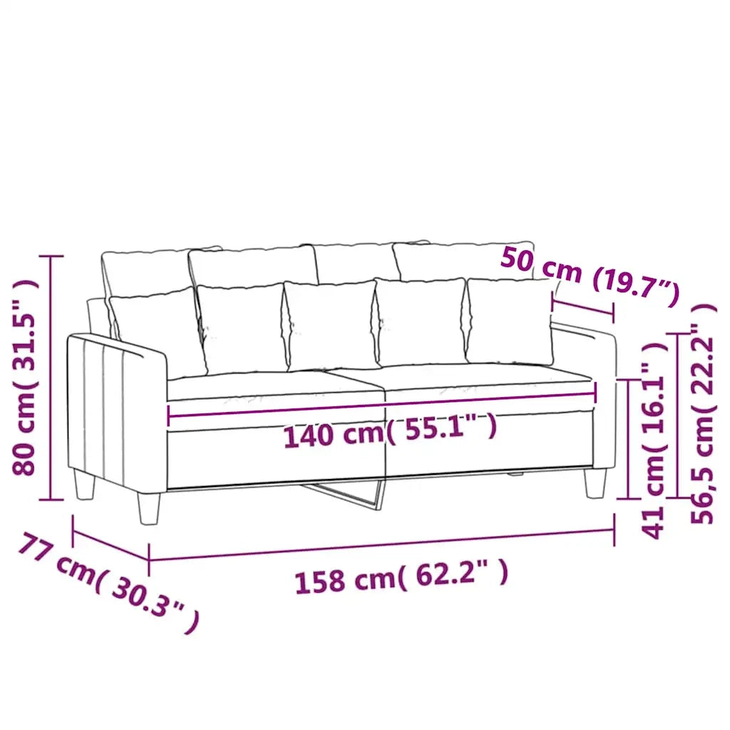Divano a 2 Posti Grigio Chiaro 140 cm in Velluto 359303