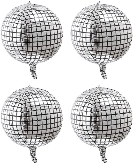 Fogli di Ballo 22 Pollici - 4 Pezzi - Tema Disco - Alluminio - Riciclabile - Luccichio Metallico - Per Decorazione di Festa - Ballo Disco