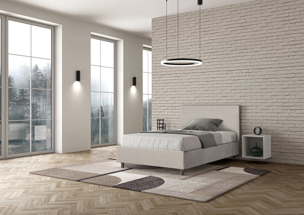 Letto 1 Piazza e Mezzo 120x210 cm Senza Rete Adele Labirinto 01 Bianco