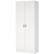 Armadio Multiuso Con 2 Ante E 5 Ripiani Regolabili Mobile Salvaspazio Design Moderno Minimal Per Camera Ingresso Corridoio 69.2 X 34.6 X 170.4 Cm Bianco