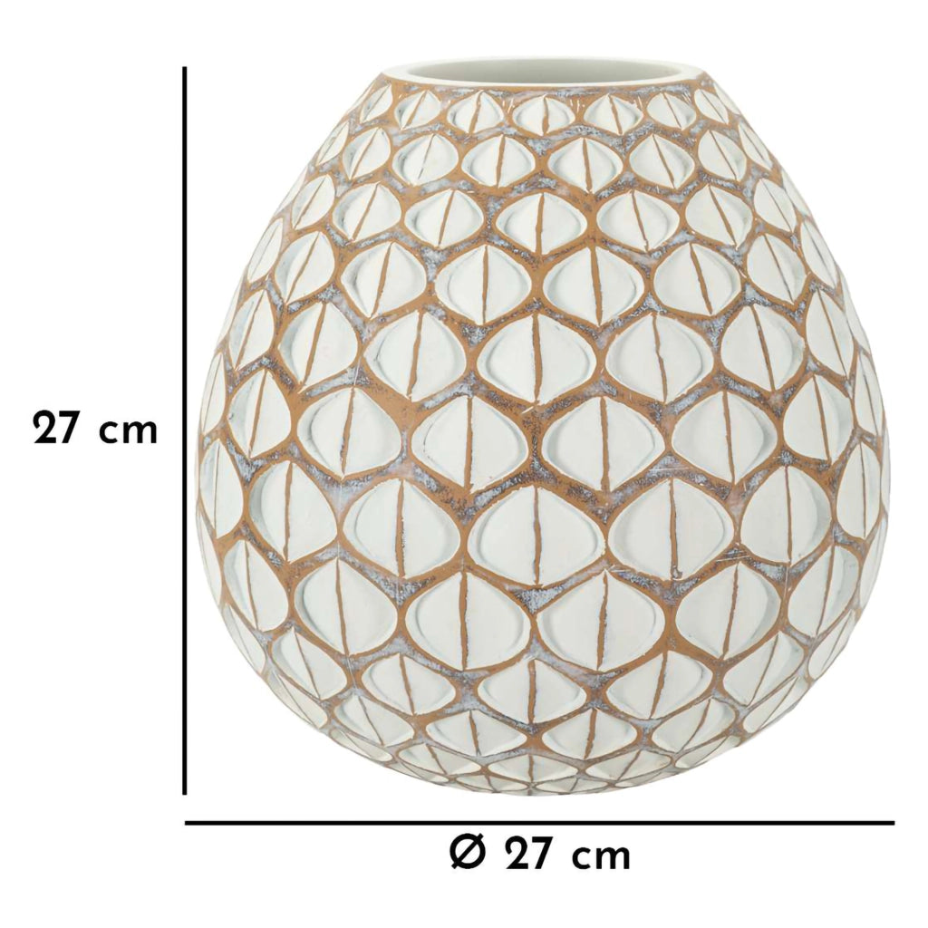 Bareti, Vaso Colore Struttura Bianco, Beige