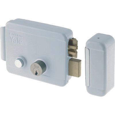 SERRATURA CANCELLO APPLICARE ELETTRICA 68880 YALE - ZINC C.TONDO FISSO M2+SCR+PULS+TETT E.MM 60 DX