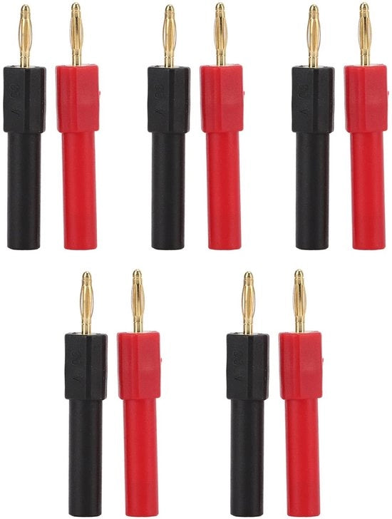 Adattatore da 2mm maschile a 4mm femminile - Accessori per apparecchiature elettroniche - Rood Zwart - Connessione in rame - Adatto