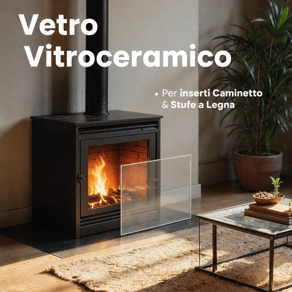 FLAVEL - modello : no-2-cv07 - 374 x 255 x 4 mm - Vetro per stufa a legna - vetro camino di ricambio - vetro per caminetto resistente al fuoco - France Vitre