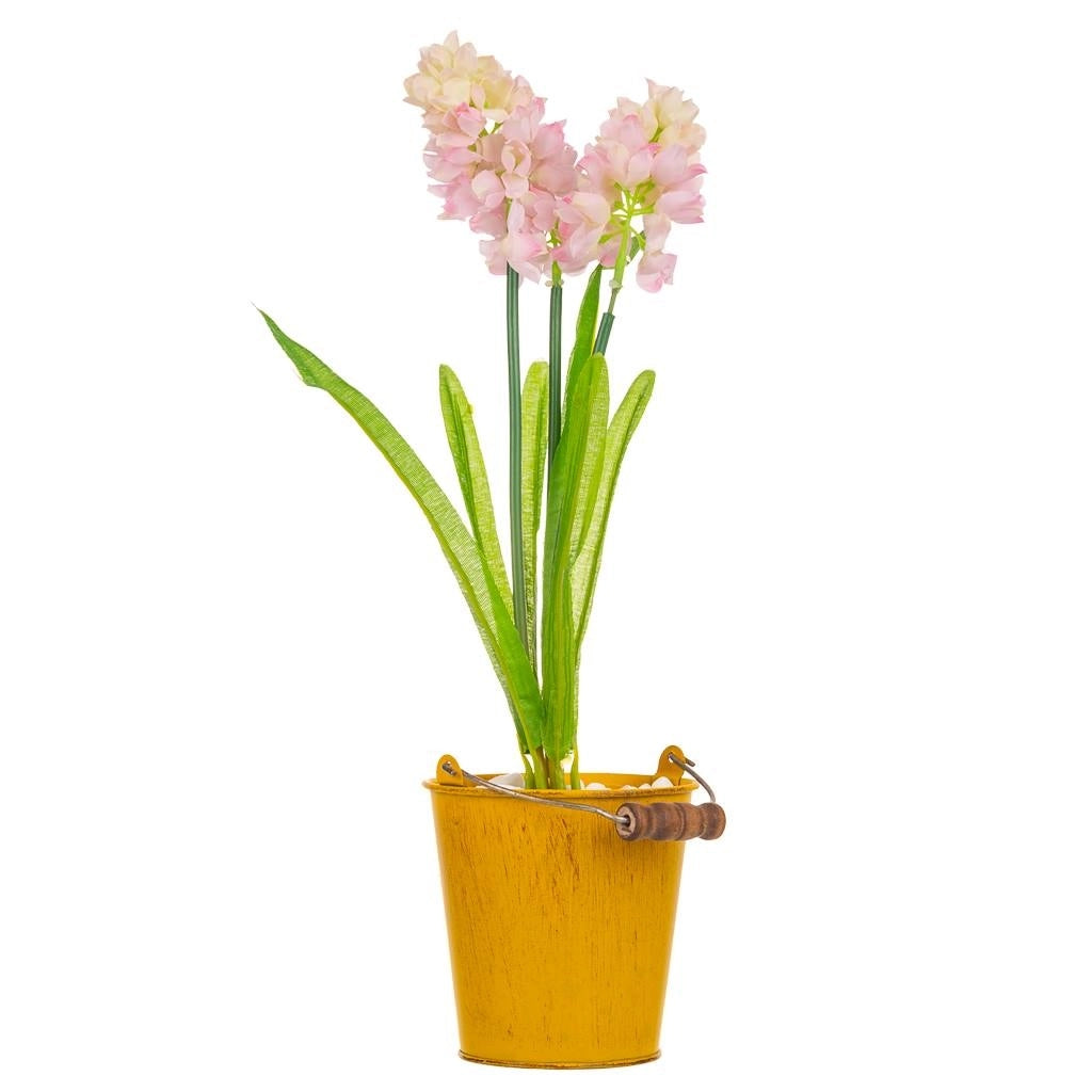 Vaso con fiore artificiale 10x10x27h