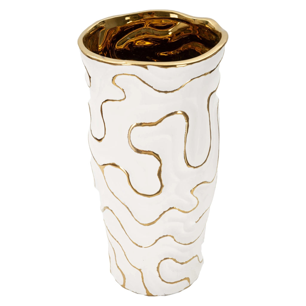 Banenoha, Vaso Colore Struttura oro, Bianco