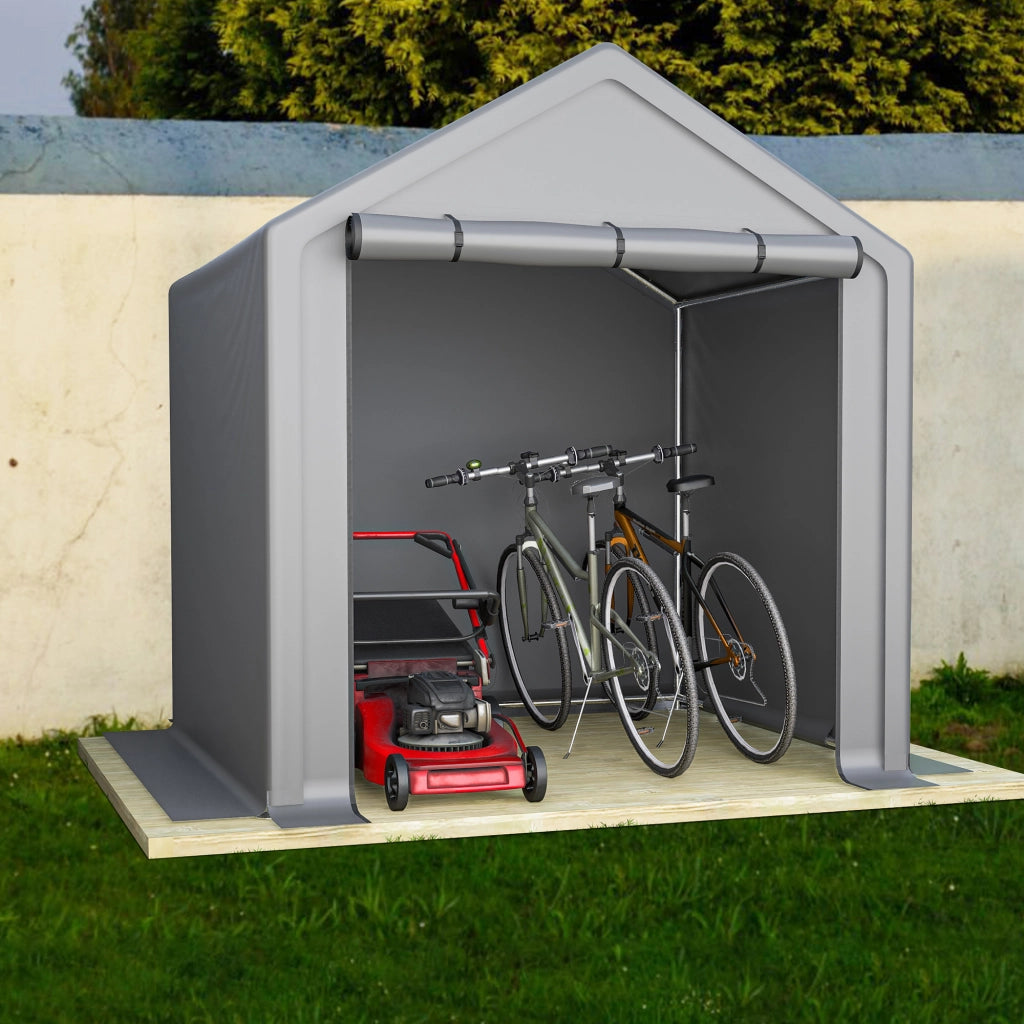 RICOVERO PER BICICLETTE 190x170x200 cm Grigio Scuro Acciaio