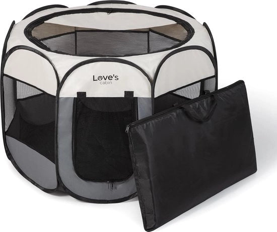 Puppyren 114 x 114 x 58 cm, grande puppyren per interni ed esterni, box per cani portatile, tenda per cani pieghevole per appartamento, con borsa da trasporto, rifugio per gatti, tetto rimovibile