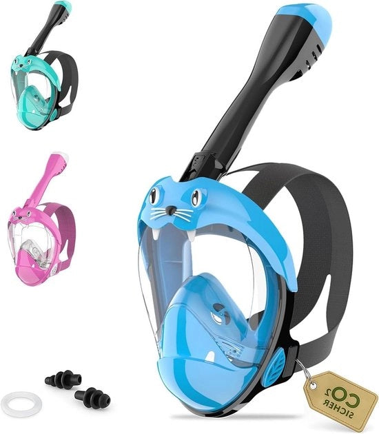 Snorkelmaschera per bambini - Visiera protettiva per immersioni a partire dai 6 anni con sicurezza CO2