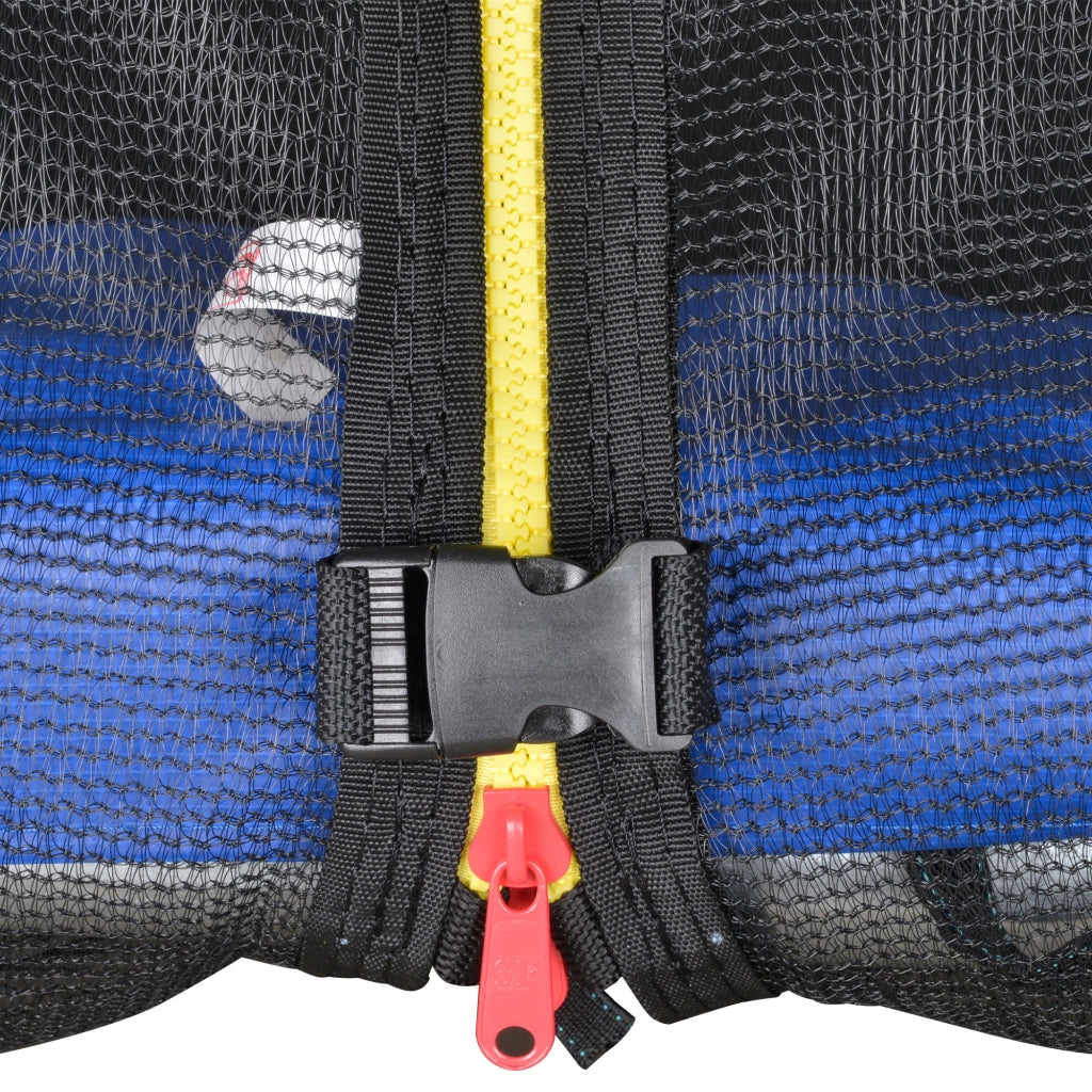 EasyComfort Trampolino Elastico da Esterno, Tappeto Elastico per Adulti da Giardino con Rete di Sicurezza e Bordo Imbottito, Giochi da Giardino e Casa, Ø244x240cm, Blu e Nero