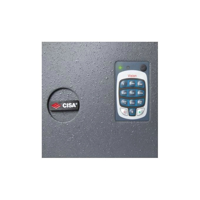Cisa 182710400 DGT Vision Cassaforte a Muro Elettronica Combinatore 12 Cifre Frontale Acciaio 10 mm 42x30x20 cm colore Grigio