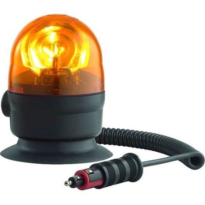 BLINKY 3464520 Microboule Lampeggiatore Rotante Omologato 12V IP55 con Base Magnetica e Ventosa colore Nero