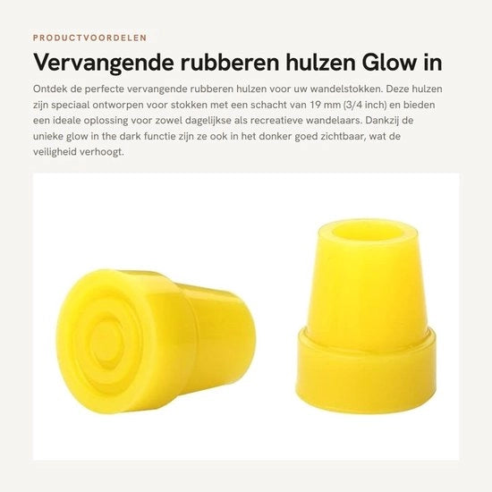 Rubberi Antislip per Staffe da Camminata - 19 mm (3/4 pollice) Sostitutivi - Verificati con Anello Metallico - Luminosi nel Buio - Adatti per Staffe da Camminata - Staffe da Camminata per Pedane
