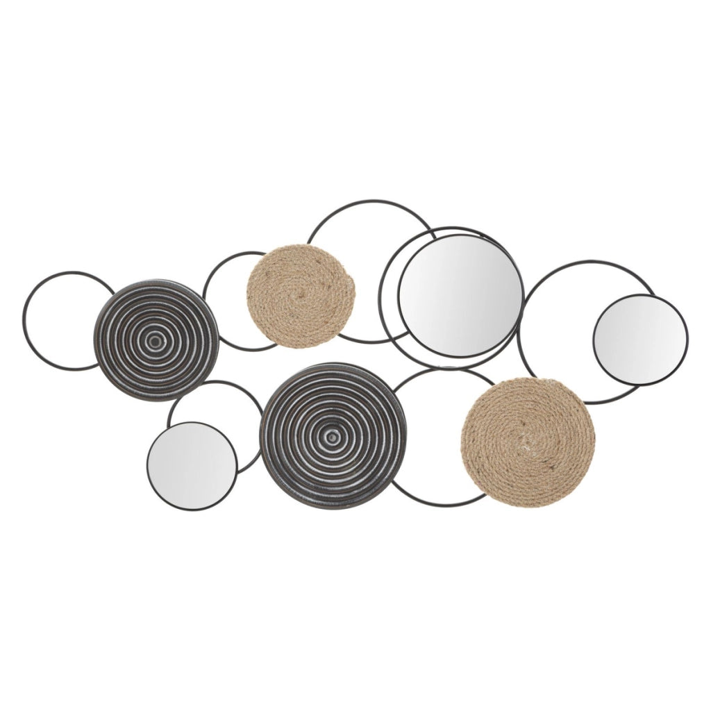 Decorazione in Metallo 3D Cerchi 21, Marrone, Metallo, 106,5x4,5x52 cm