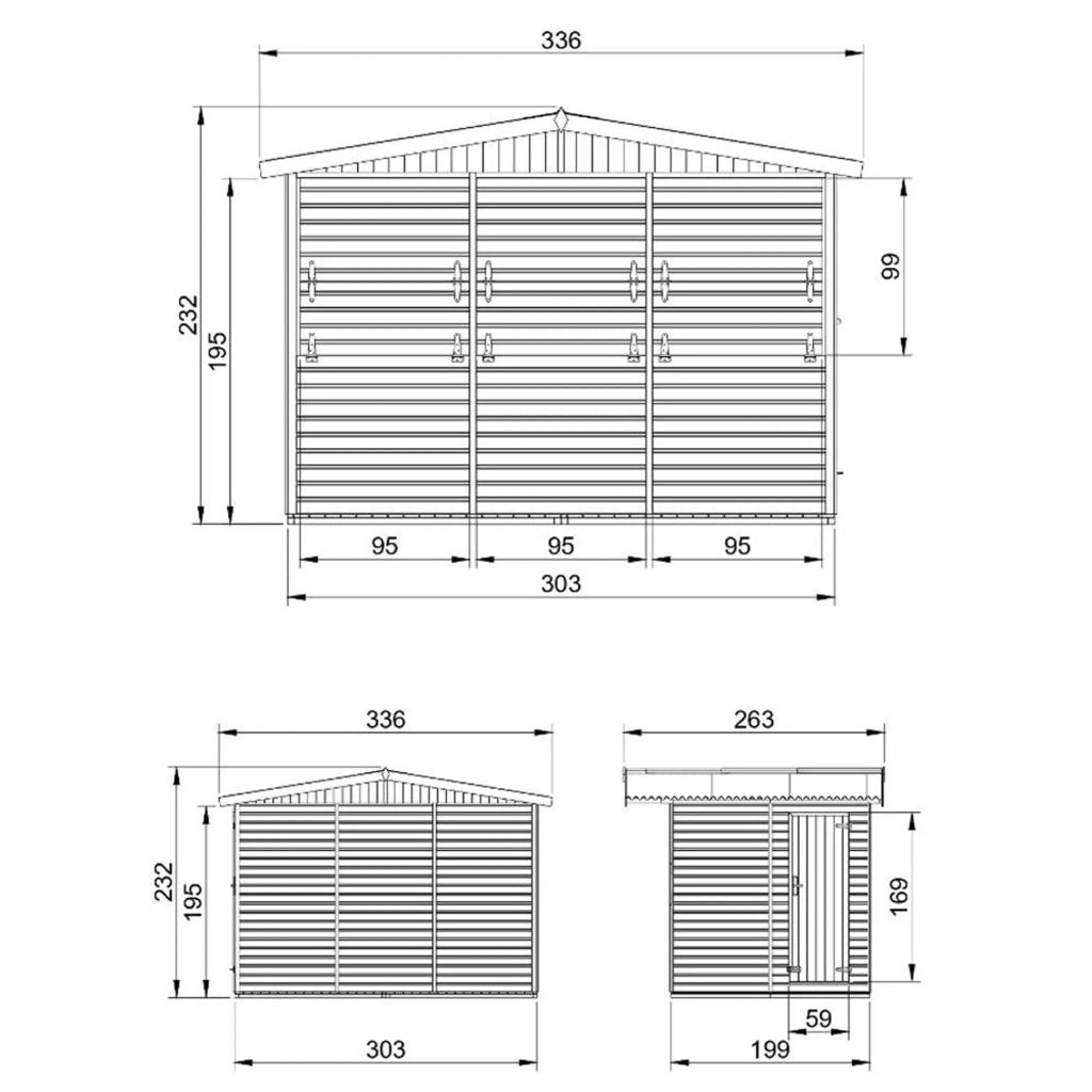 Chiosco in legno da giardino - 336x263 cm/6 m2 - TIMBELA M150A