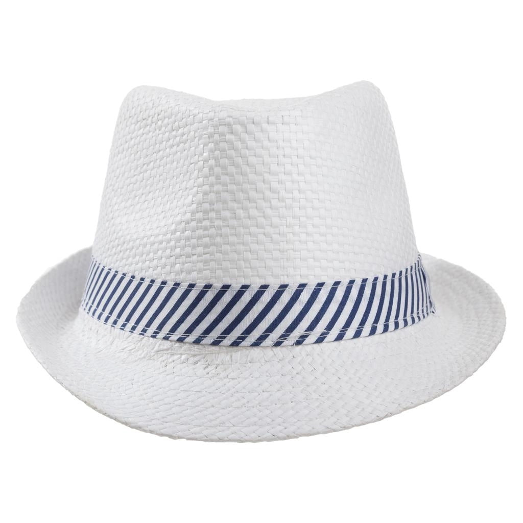 Cappello fedora bianco con nastro 58