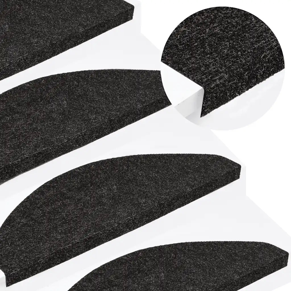 Tappetini Autoadesivi per Scale 30 pz Antracite 65x22,5x3,5 cm 3365902