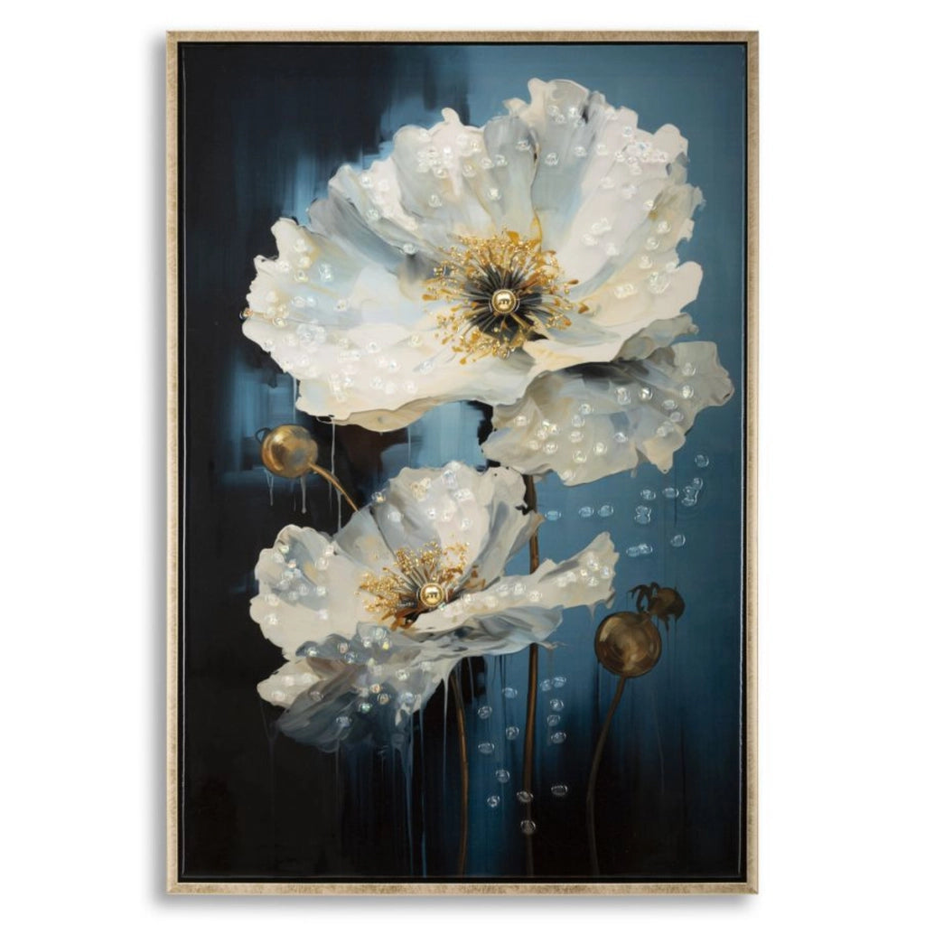 Stampa su Tela Fiori 73, Multicolore, Legno, 42x3,5x62 cm