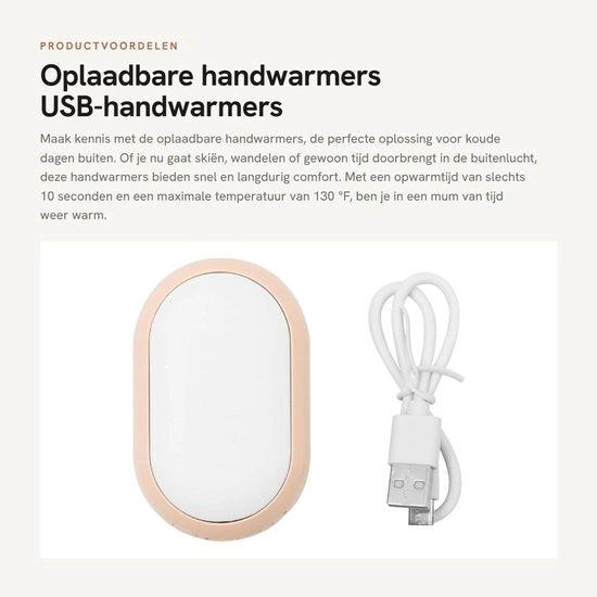Oplaubbabili manopole riscaldanti - Manopole riscaldanti USB - Progetto compattabile - Bianco - Calore per attività all'aperto - Ideale per condizioni invernali