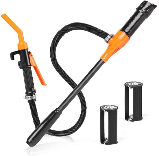 Pompa di benzina elettrica - Trasferimento fiamma - Portatile e efficiente - 2,4 Galloni/min - Pompa aspirante - Per uso all'aperto - Formato compatto