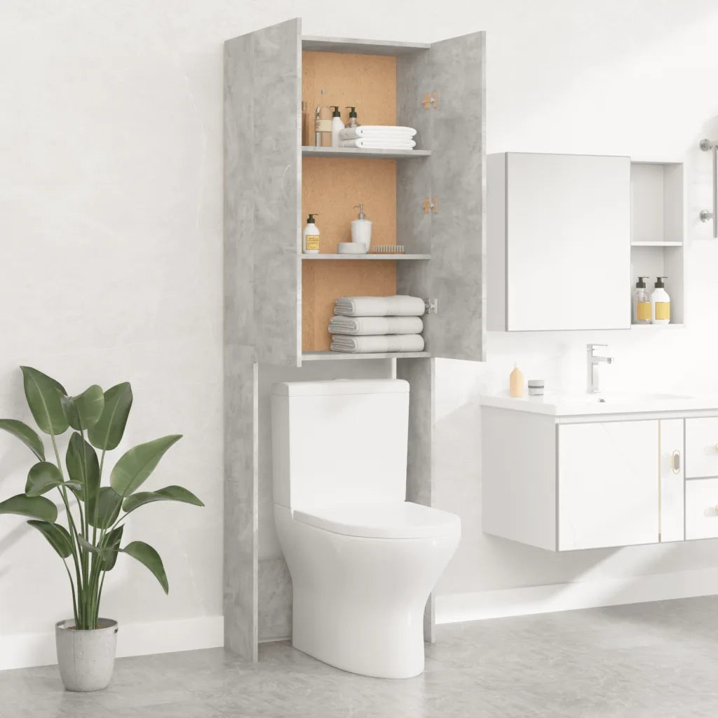 Mobile per Lavatrice Grigio Cemento 64x25,5x190 cm 808417