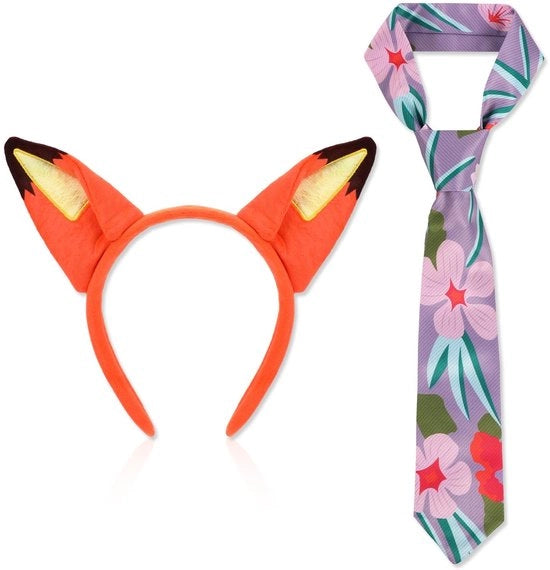 Costume da volpe con orecchie da volpe - Cappuccio da volpe - Costume da animale - Accessori per cosplay - Multicolore - Materiale di piuma morbida