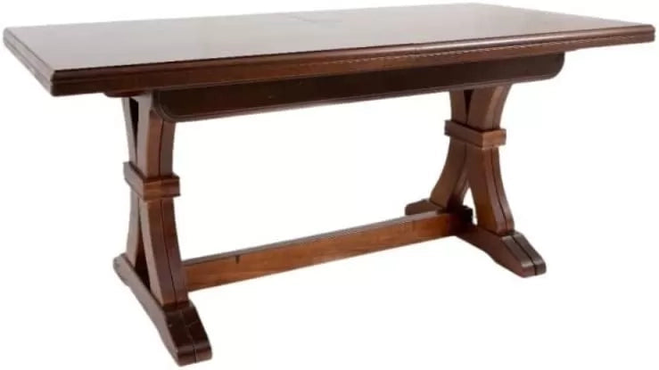 Tavolo fratino allungabile in legno tinta noce arte povera 180x100 sala e taverna (66) - Mobili 2G