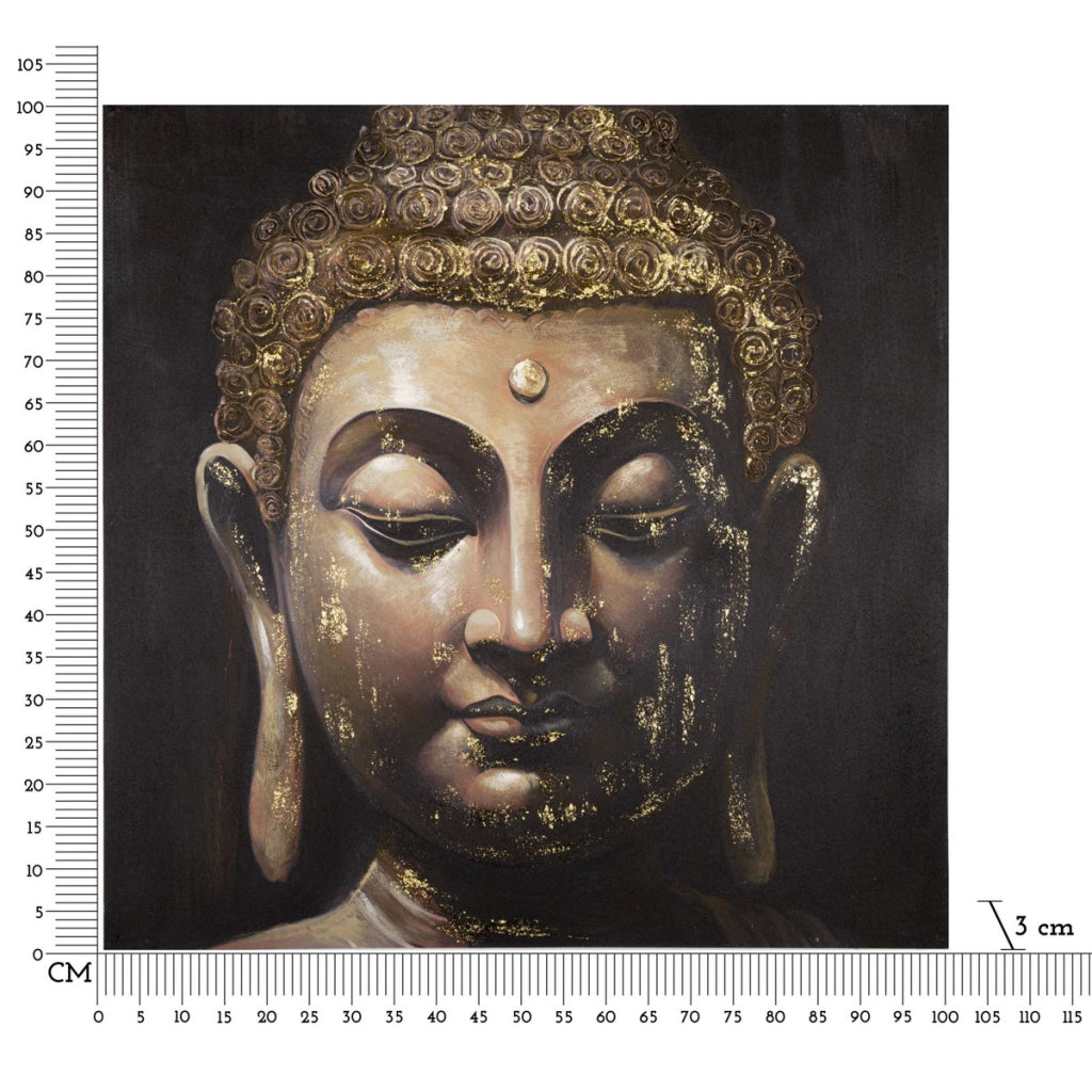 Stampa su Tela Buddah 4, Multicolore, Legno, 100x3x100 cm
