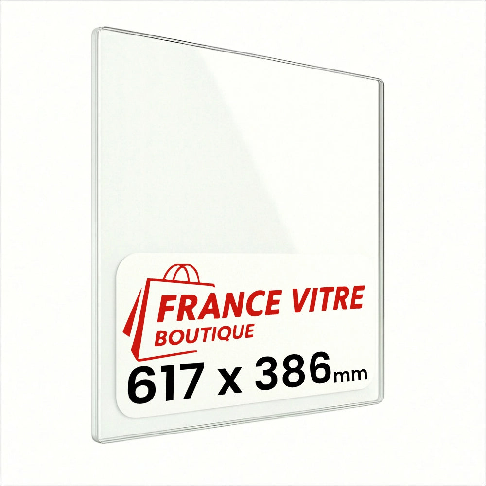 GODIN - modello : vulcania - 617 x 386 x 4 mm - Vetro per stufa a legna - vetro camino di ricambio - vetro per caminetto resistente al fuoco - France Vitre