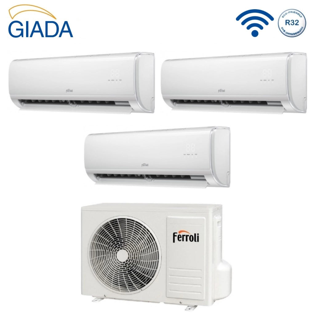 Condizionatore Trial Split Ferroli Giada M 9+9+12 con 27-3 R-32 Wi-Fi Integrato