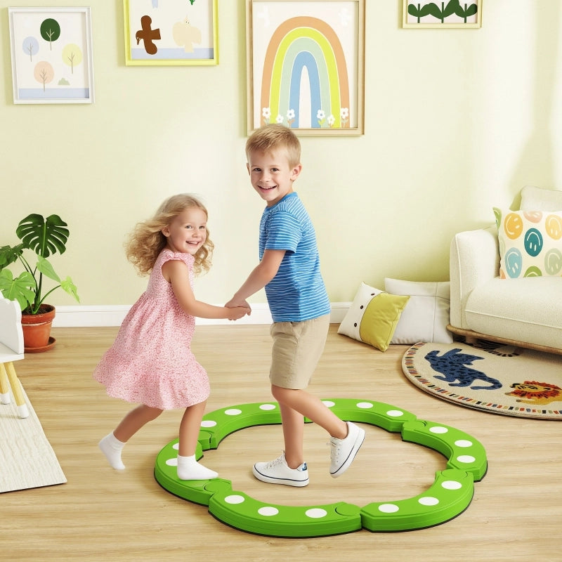Trave di equilibrio, 6 segmenti curvi, sporgenze sensoriali, capacit¨¤ di carico 50 kg, verde