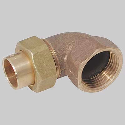 BOCCHETTONE A GOMITO BRONZO A 3 PEZZI FILETTATO FEMMINA A SALDARE FEMMINA  22 x 3/4     MADE IN ITALY
