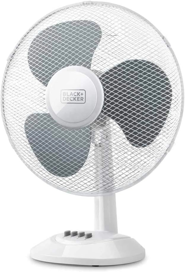 Black+decker bxefd42e ventilatore da tavolo, 40 w, plastica, bianco [classe di efficienza energetica a]
