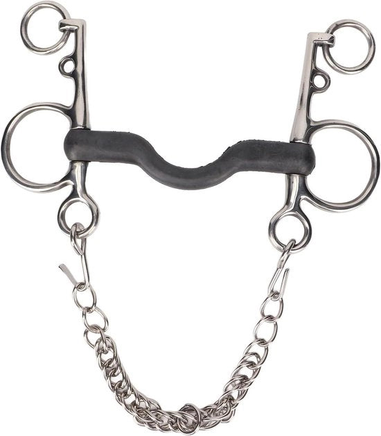 Bit per cavallo con Manicatura a mano - Cavo di Acciaio Inossidabile a Copertura Mediana con Progetto in Gomma - Trattamenti per la Cura del Cavallo per Attrezzatura Equestre - 127MM Lungo Bit per Cavallo.