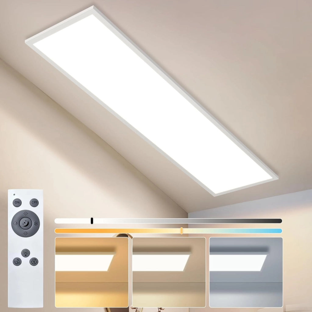 ZMH Lampada a Soffitto LED 120x30cm Dimmabile Pannello Bianco Per Camera da Letto Ingresso