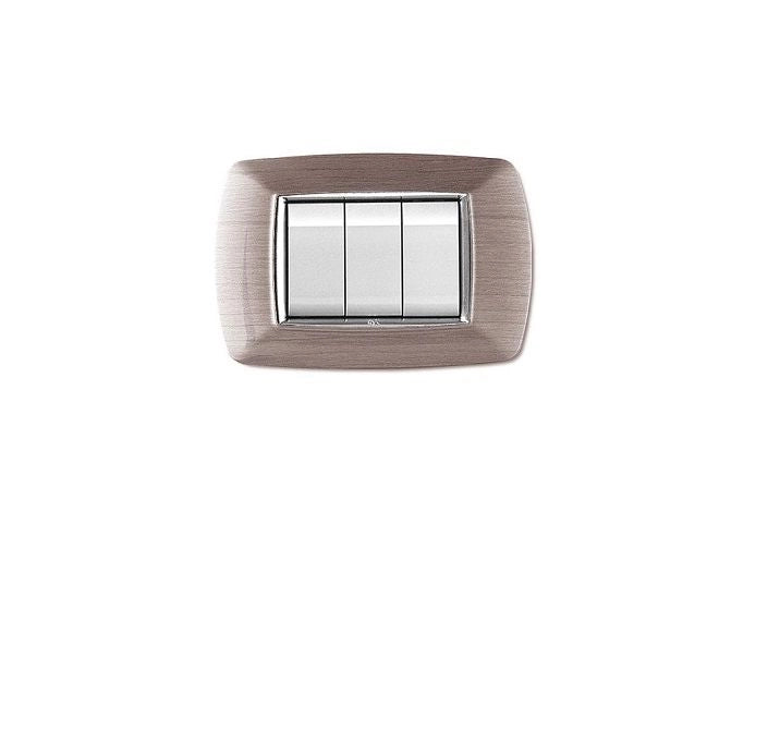PLACCA COPRINTERRUTTORE IN ACCIAIO SATINATO 'MYLIFE' 4 moduli - EC ELETTROCANALI