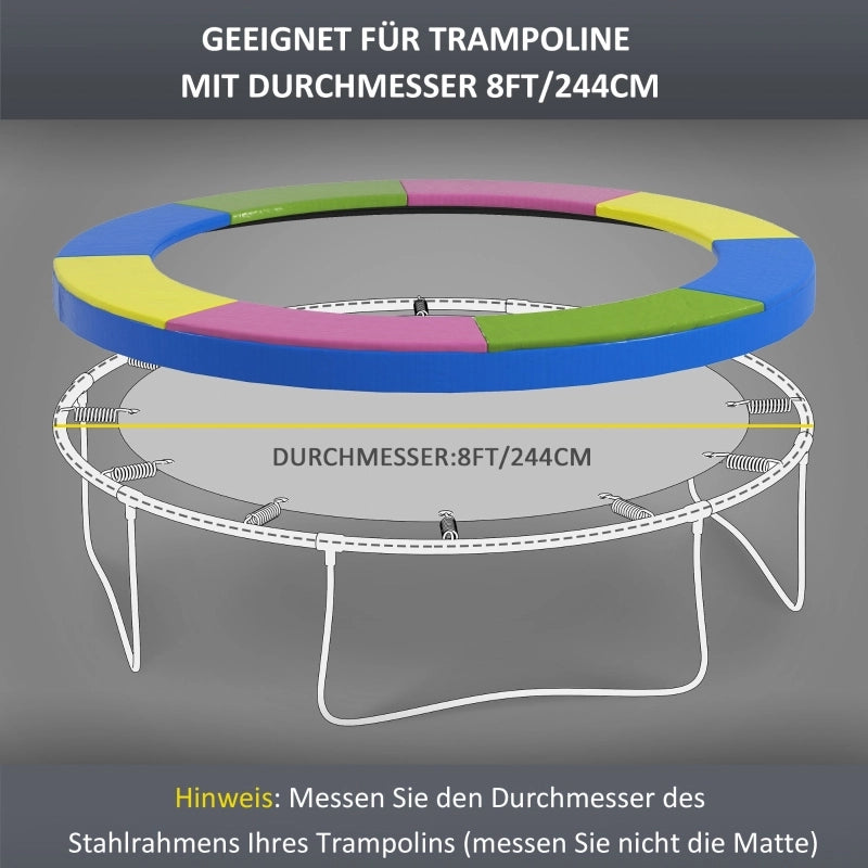Copertura bordo per trampolino 244 cm, imbottitura di protezione spessa, resistente ai raggi solari e all’acqua, multicolore