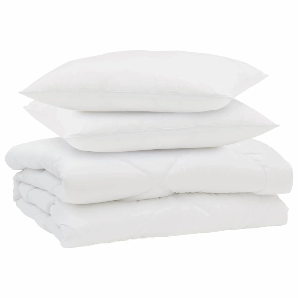 Duvet Estivo con cuscino 3 pcs Bianco Microfibra 3377309