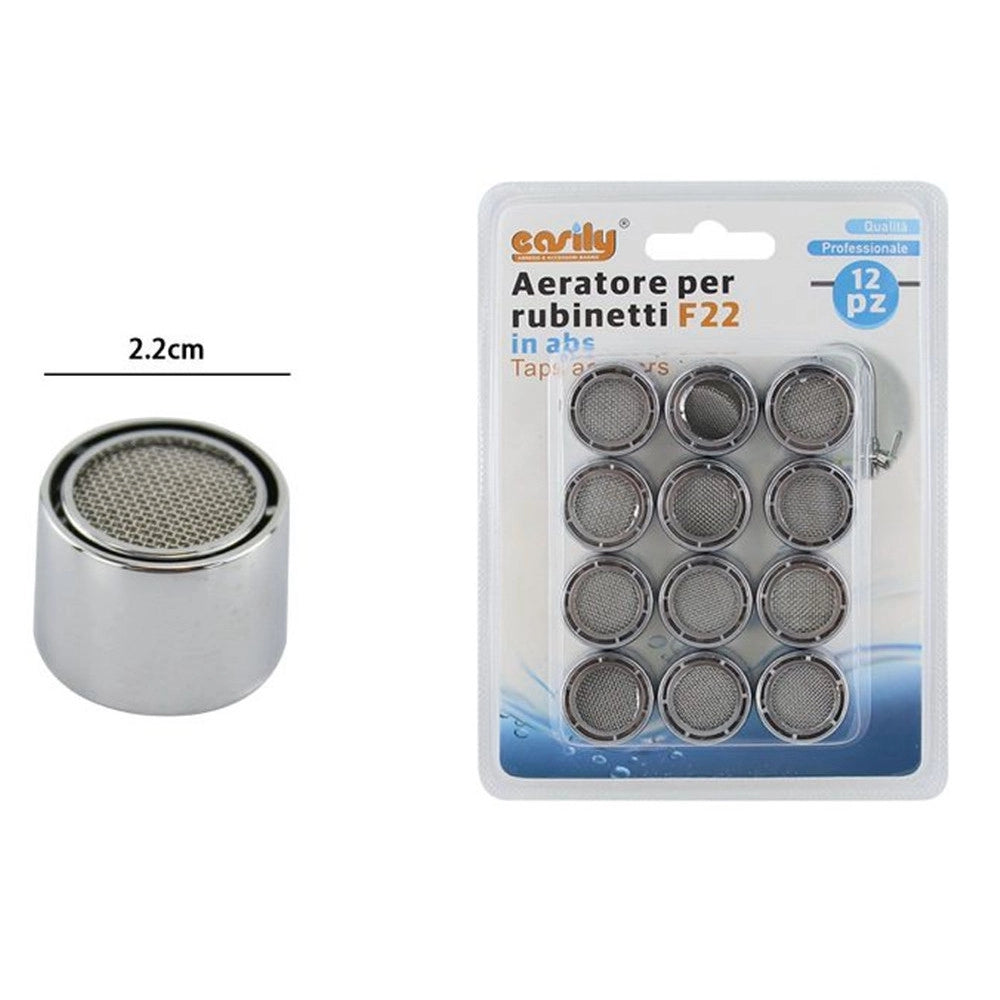 Trade Shop - Set 12pz Aeratore Per Rubinetti F22 In Abs Filtro Rubinetto Femmina Rompigetto 52703 -
