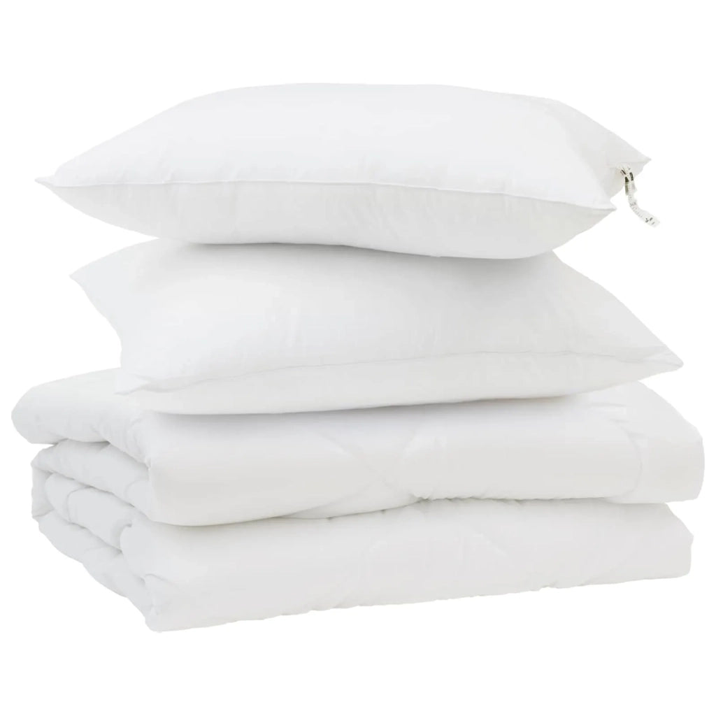 Duvet Estivo con cuscino 3 pcs Bianco Microfibra 3377274