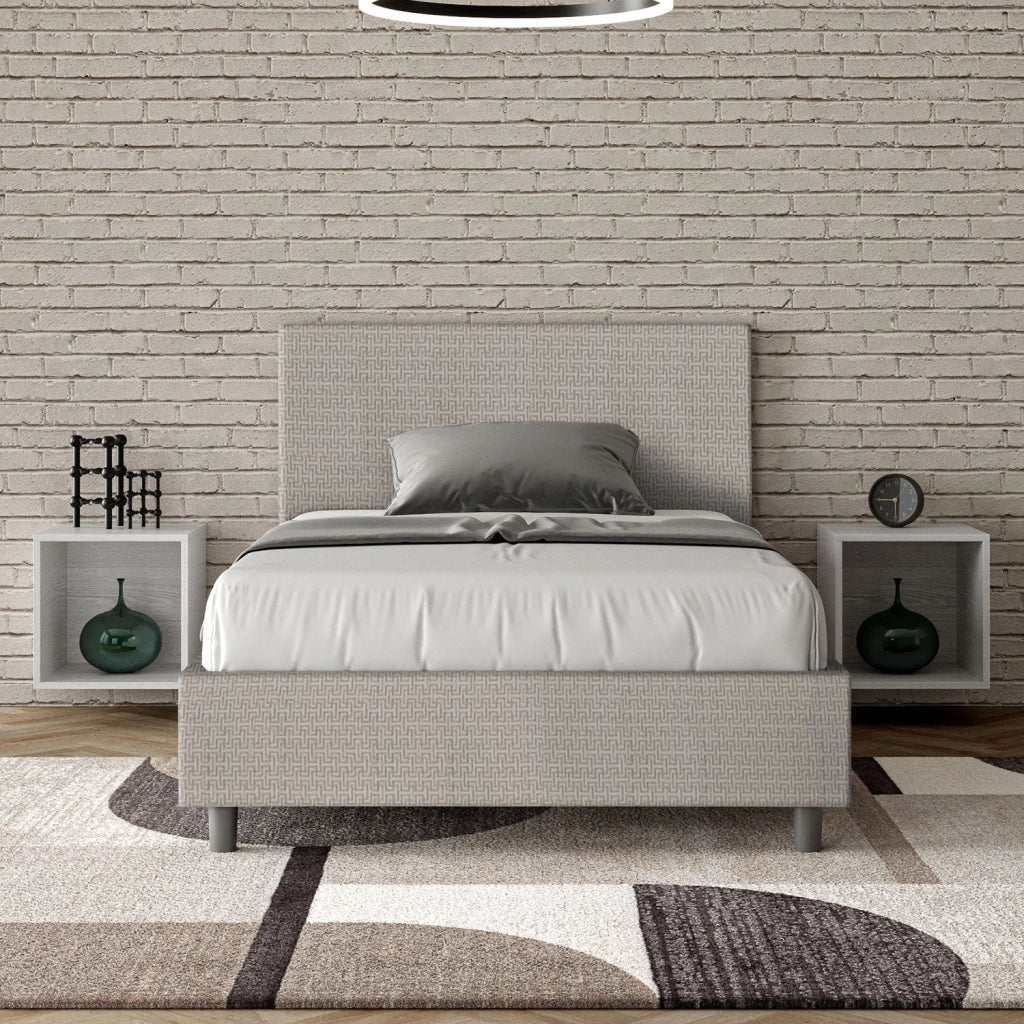 Letto 1 Piazza e Mezzo 120x210 cm Senza Rete Adele Labirinto 01 Bianco