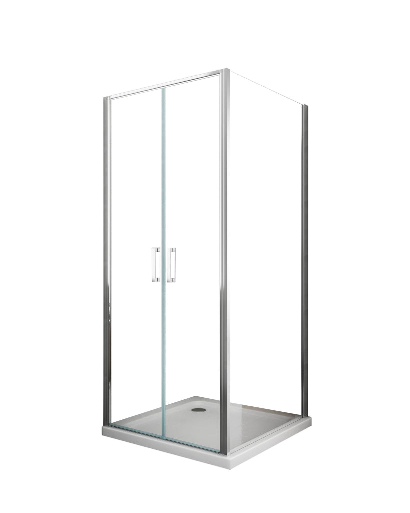 Box doccia angolare parete fissa e porta battente tipo saloon vetro 6 mm reversibile MISURA 67,5-70 ANTA FISSA + PORTE 107-110