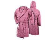 Accappatoio Con Cappuccio In Microfibra Taglia Bambino In Tinta Unita - 4-6 - Rosa