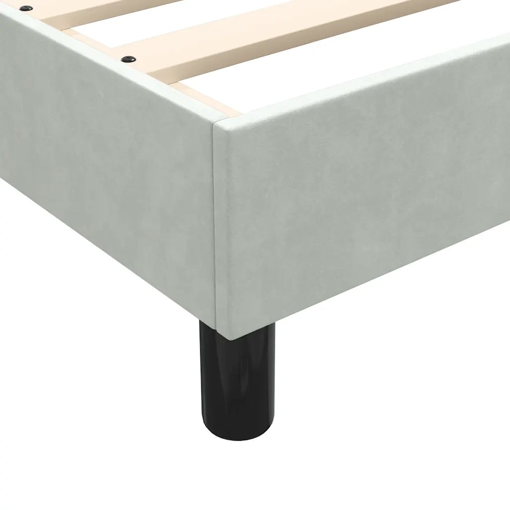 Giroletto a Molle con Materasso Grigio Chiaro 160x210cm Velluto 3317781