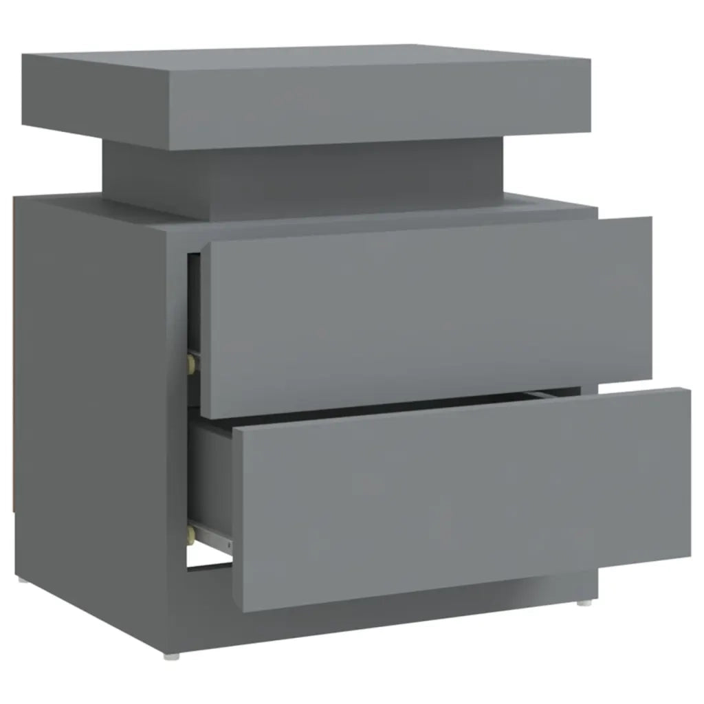 Comodino Grigio 45x35x52 cm in Legno Multistrato 326851